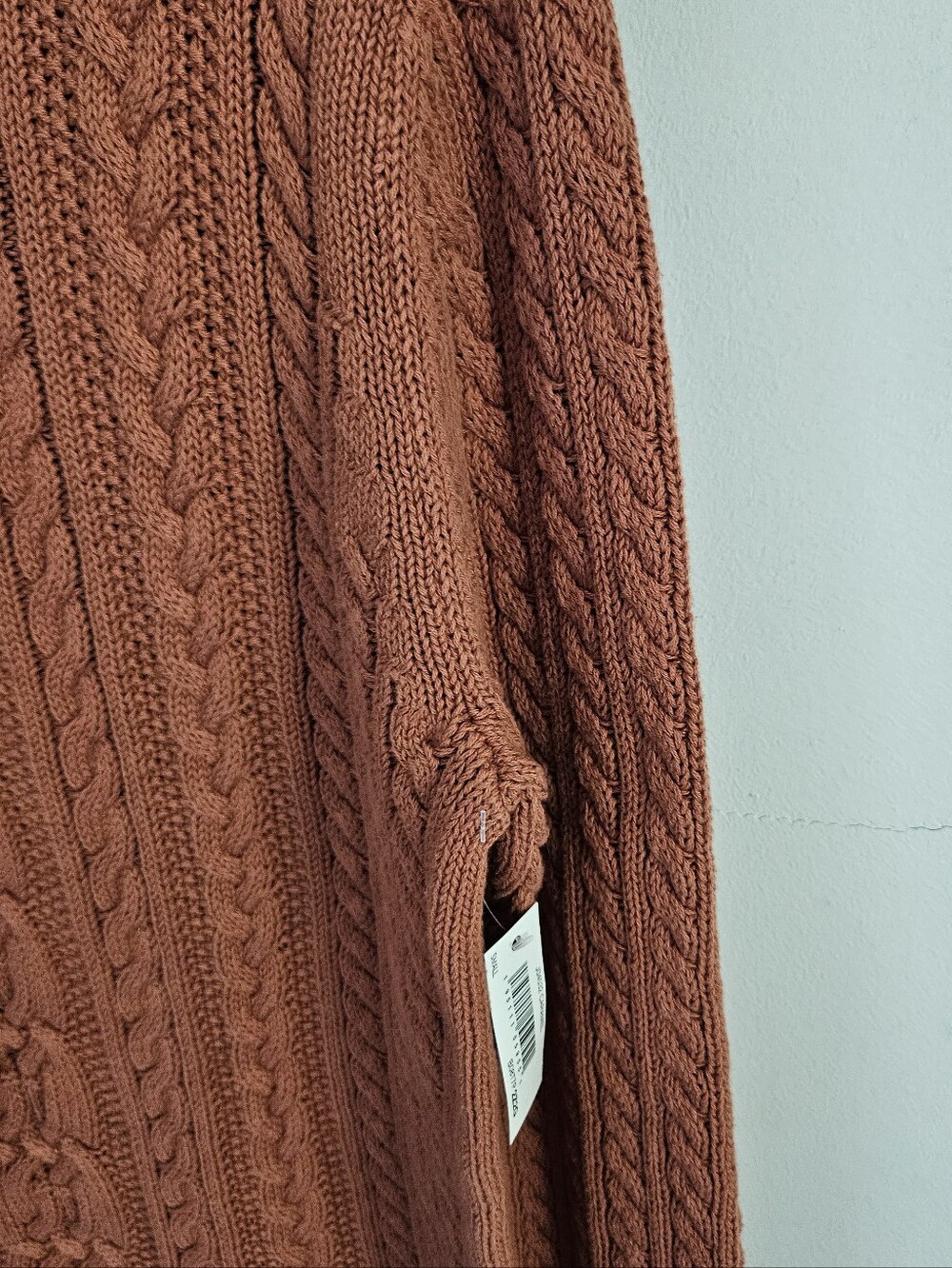 Sweater Cable Knit Turtleneck In Pumpkin Spice Color Unbranded NWT - Picture 3 of 5